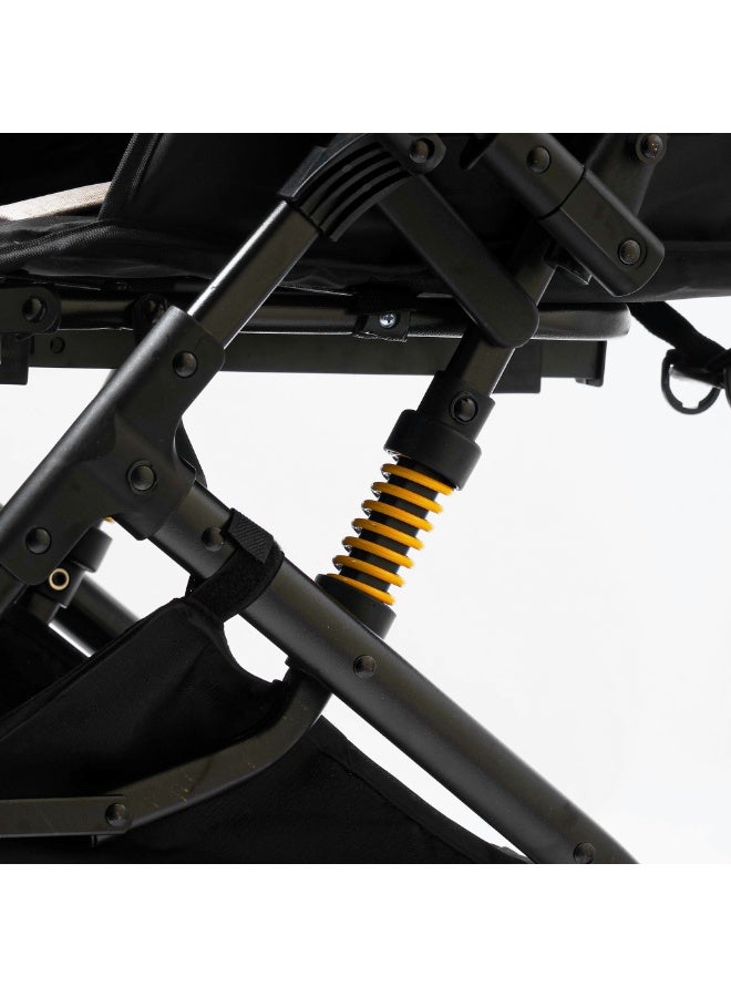 molody Baby Stroller – Hydraulic Suspension – Travel Friendly – Parent & World Facing – One Hand Fold – Dark Grey - Image 4