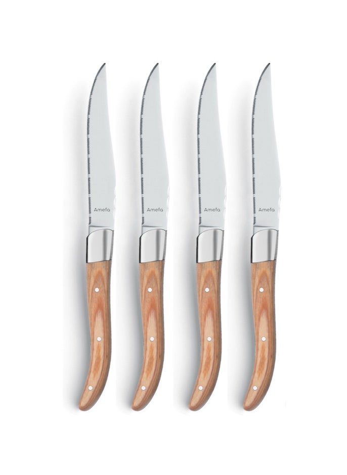 Amefa - Royal Steak 2520 4-pcs Steak knife set naturel in wooden box - Image 1