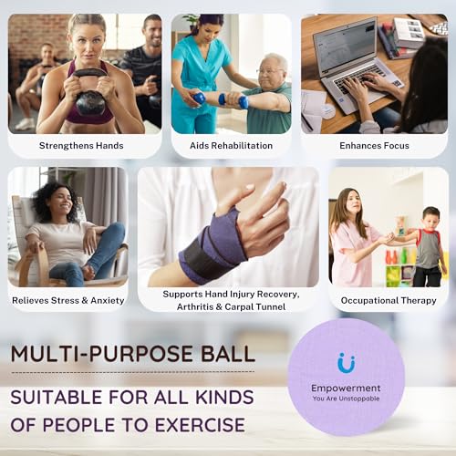Unwynnd Stress Balls For Adults - Hand Exercise Ball For Stress Relief, Carpal Tunnel, & Arthritis For Hand Grip Strengthening - Anxiety Relief Physio Ball Fidget - Hard (1 PCS) (Purple) - Image 5