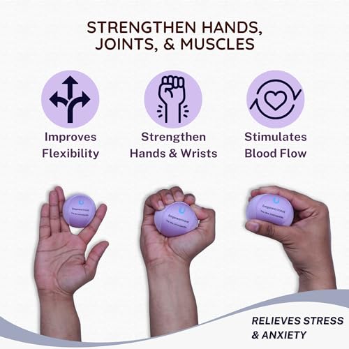 Unwynnd Stress Balls For Adults - Hand Exercise Ball For Stress Relief, Carpal Tunnel, & Arthritis For Hand Grip Strengthening - Anxiety Relief Physio Ball Fidget - Hard (1 PCS) (Purple) - Image 3