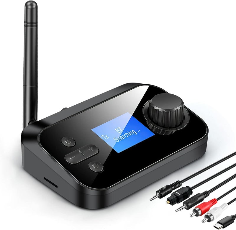 Atdaraz BT 5.0 Transmitter Receiver 2-in-1 Bluetooth Adapter With Display for Headphone Wireless Audio Adapter for TV System Laptop Speaker (5.3 Wireless Receiver) - Image 1