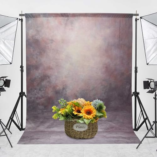 Haboke Abstract Professional Photography Backdrop for Portrait Photo Props Booth Background Photoshoot Studio with Polyester Fabric Roller Pocket on Top (8x10,Purple,No Stand) - Image 4