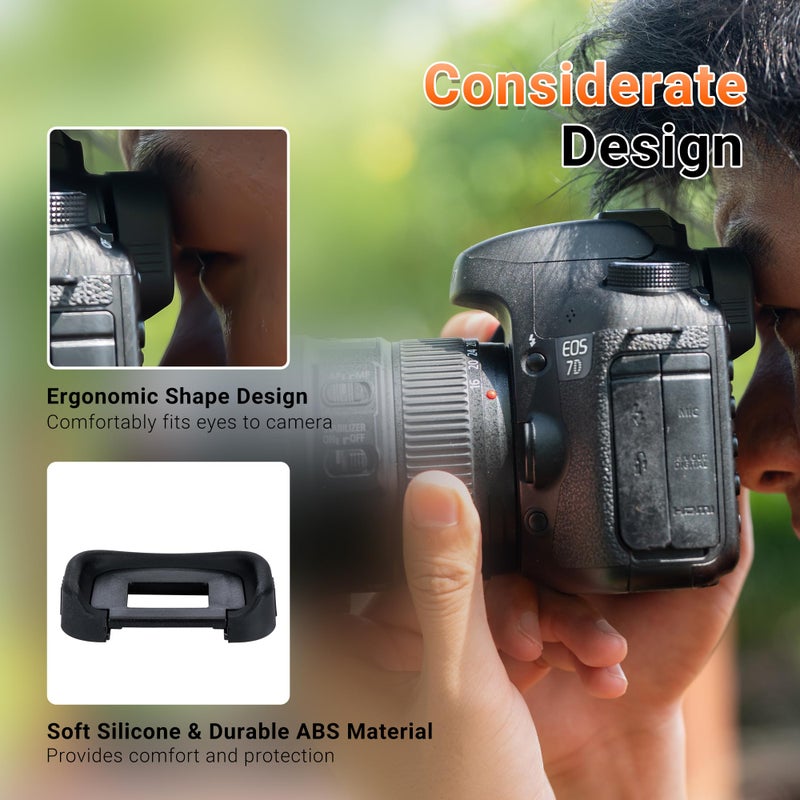 JJC 2-Pack Eyecup Eyepiece Eye Cup Viewfinder for Canon EOS 5D Mark IV 5D Mark III 5DS R 5DS 7D 7D Mark II 1Dx Mark III 1Dx Mark II 1Ds Mark III 1D Mark IV 1D Mark III Camera, Replaces Canon Eg Eyecup - Image 3