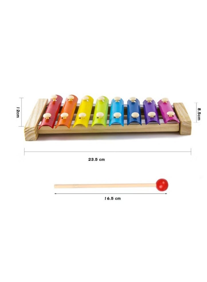 Axylphone Natural Wooden Puzzle Toy for Toddlers, Musical Octave Xylophone with Wooden Base for Learning and Educational Musical Instruments. - Image 5