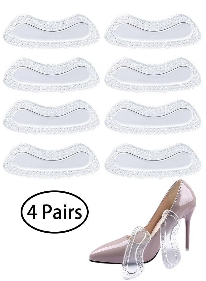 4 Pairs Transparent Silicone Heel Stickers Inserts, Non-Slip Cushion Pads for Foot Heel Care, Comfortable Protector Set for Men & Women Shoes - Image 1