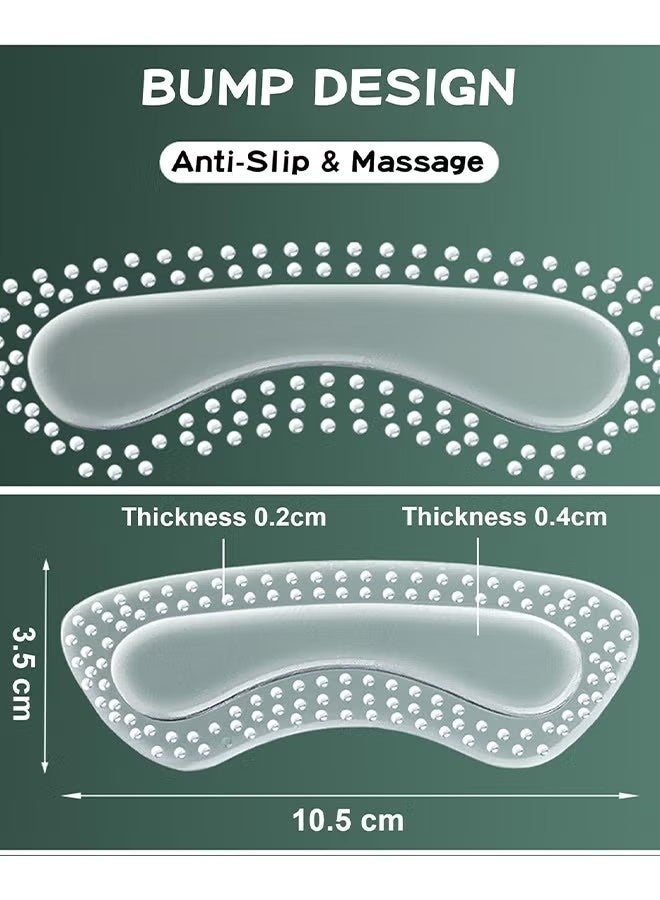 4 Pairs Transparent Silicone Heel Stickers Inserts, Non-Slip Cushion Pads for Foot Heel Care, Comfortable Protector Set for Men & Women Shoes - Image 4