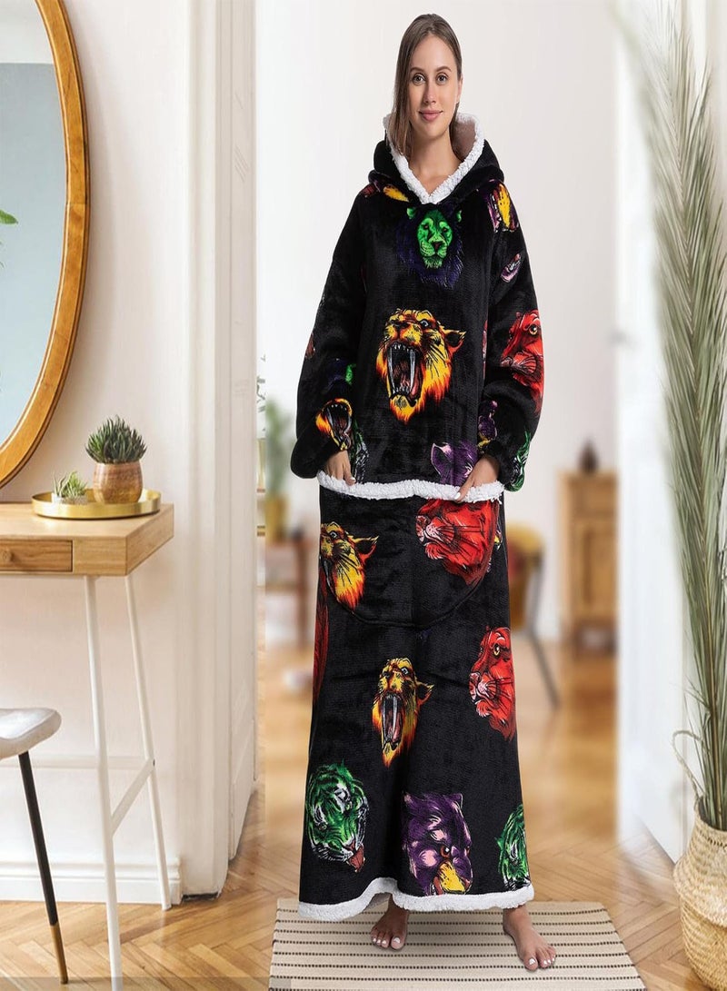GGOOT Hoodie Blanket, Oversized Sherpa Wearable Blanket Sweatshirt, Oversized Sherpa Wearable Blanket Sweatshirt with Pocket, Super Warm Cozy Blanket  - Image 2