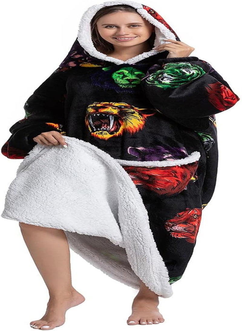 GGOOT Hoodie Blanket, Oversized Sherpa Wearable Blanket Sweatshirt, Oversized Sherpa Wearable Blanket Sweatshirt with Pocket, Super Warm Cozy Blanket  - Image 5