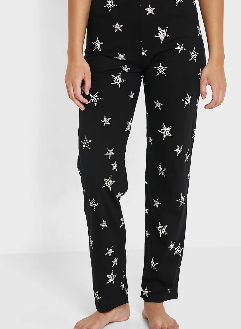 Marks & Spencer Pure Cotton Star Print Pyjama Set