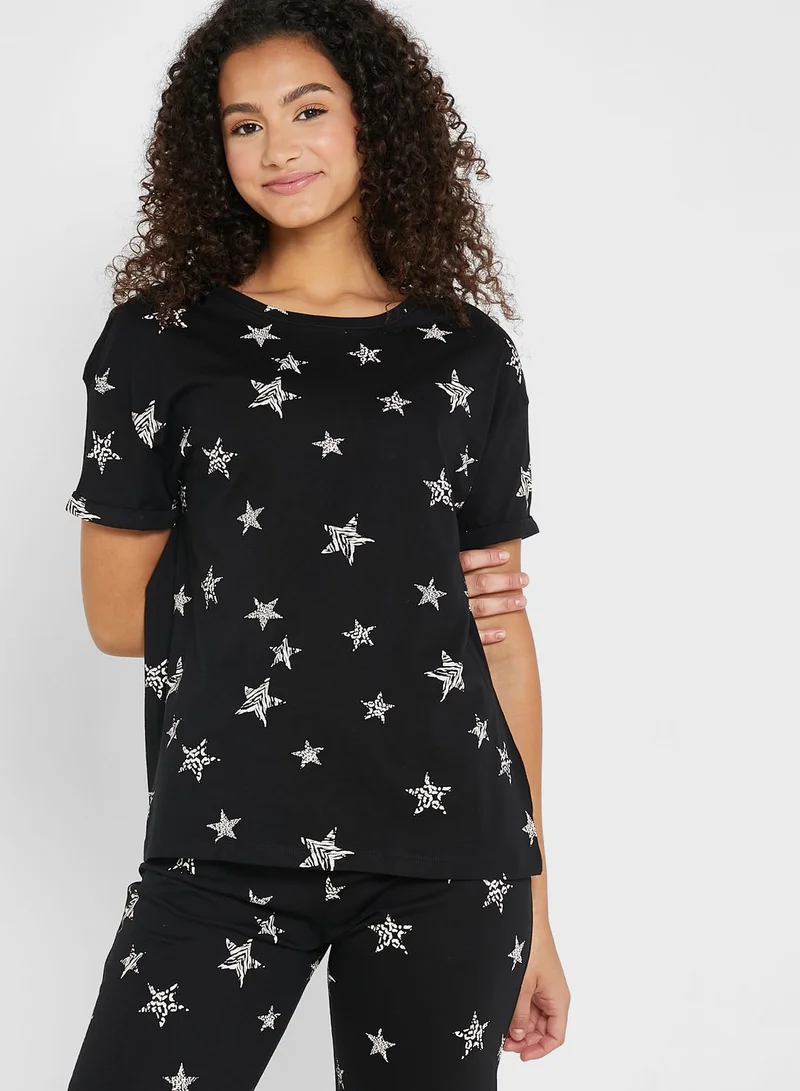 Marks & Spencer Pure Cotton Star Print Pyjama Set