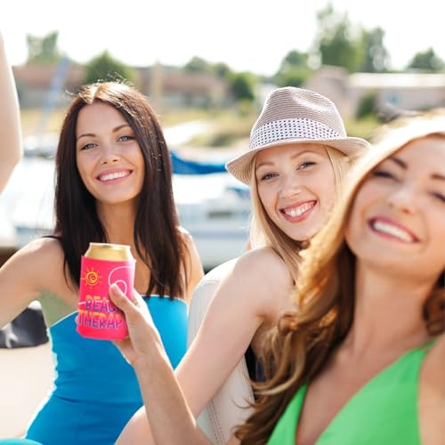 BLUE PANDA Neoprene Can Cooler Sleeves - 12-Pack 12 oz Multicolor Bottles & Cans - Insulated Beach Cozies & Drink Cozy Sleeves - Cruise-Themed Party Favors - Image 3