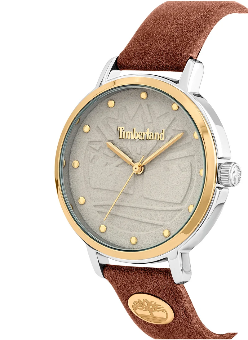 تمبرلاند Sherburne Women's Watch 38mm Analog Grey Dial Tan Leather Strap