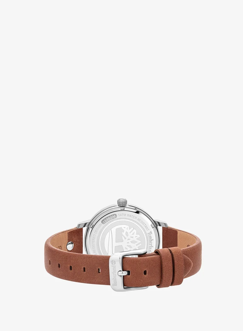 Timberland Brown Sherburne Women's Watch 38mm Analog Grey Dial Tan Leather Strap for Women | Best Price UAE