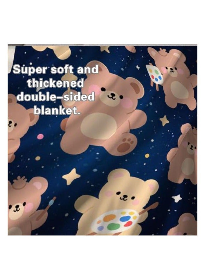 general Flannel thin blanket (warm and comfortable, suitable for sleep, gaming, dust removal and sandproof) 150cm*200cm - 124 - Image 1