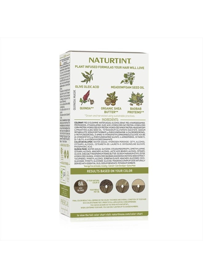NATURTINT 8A Ash Blonde Permanent Hair Color (Pack of 1), Ammonia Free, Vegan, Cruelty Free, up to 100% Gray Coverage, Long Lasting Results (Packaging may vary)  - Image 5