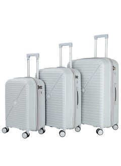 سيناتور Senator Unisex Expandable PP Fashion Trolley Luggage Set Lightweight Hard Shell Spinner luggage with 360° Degree 4 Twin Wheel and Double Zippers KH1006-SILVER  - Image 1