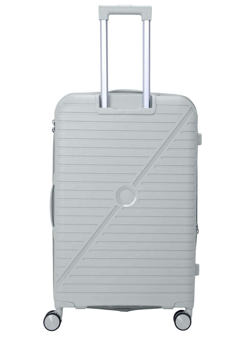 SENATOR Unisex Expandable PP Fashion Trolley Luggage Set Lightweight Hard Shell Spinner luggage with 360° Degree 4 Twin Wheel and Double Zippers KH1006-SILVER - Image 3