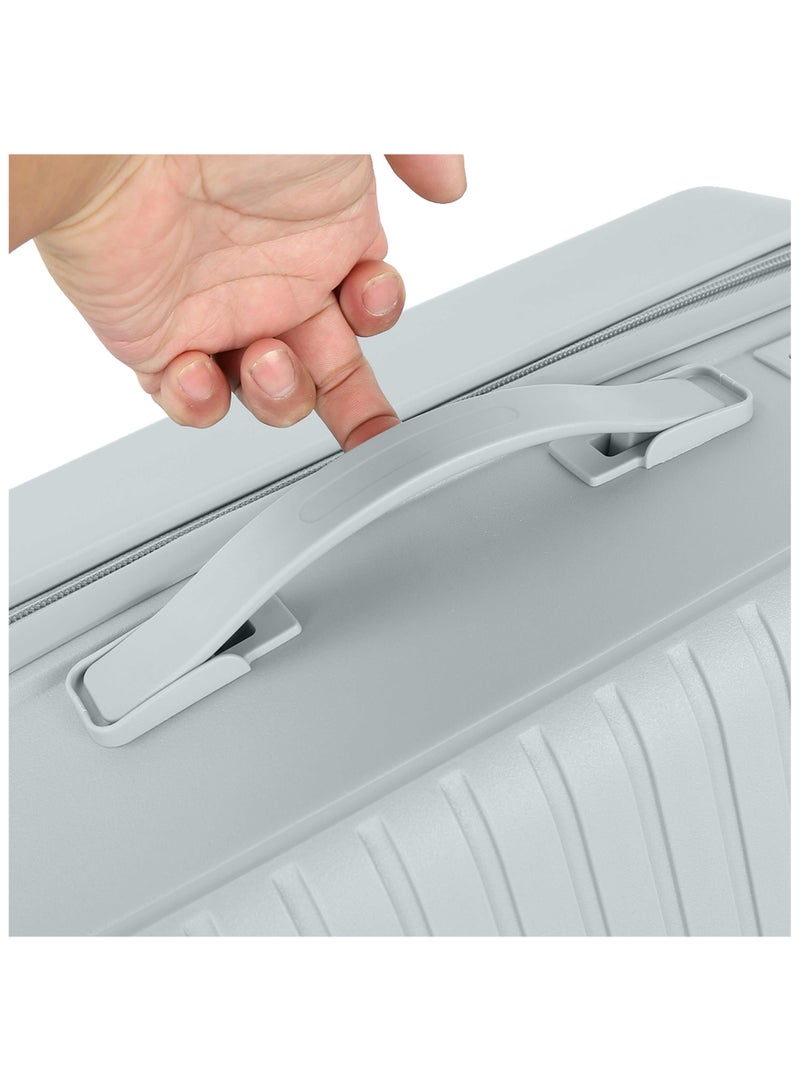 SENATOR Unisex Expandable PP Fashion Trolley Luggage Set Lightweight Hard Shell Spinner luggage with 360° Degree 4 Twin Wheel and Double Zippers KH1006-SILVER - Image 5