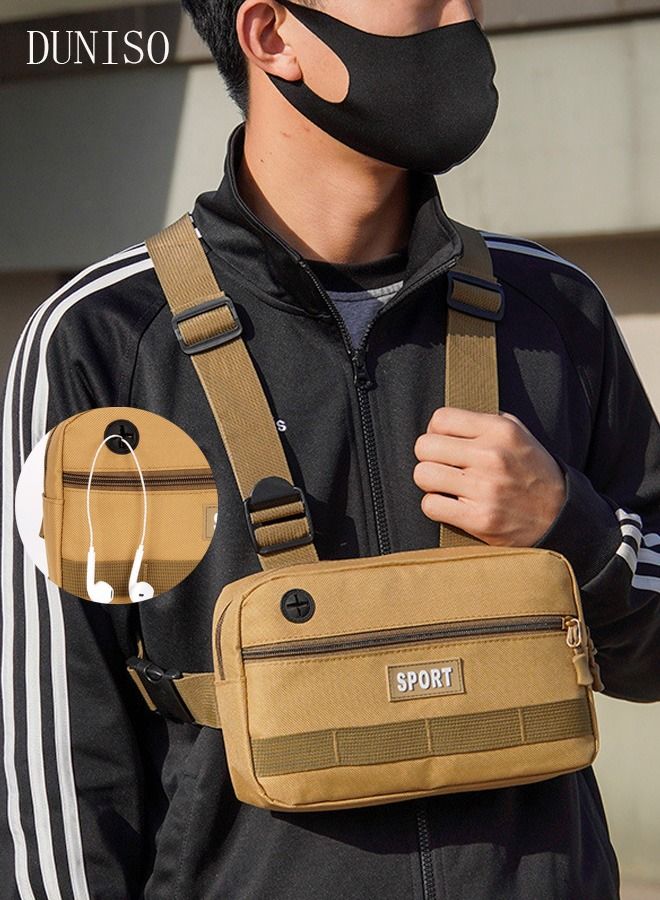 Fitdom Tactical Chest Pack: EDC Utility Bag For Men With Phone Holder Ideal For Workouts Cycling Hiking - View #4