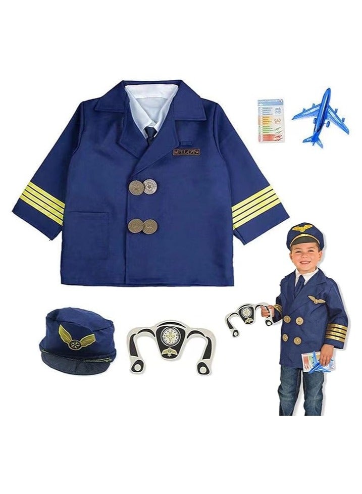Pilot Costume Fancy Dress for Toddlers Play Gifts for Birthday Boys and Girls - Image 1