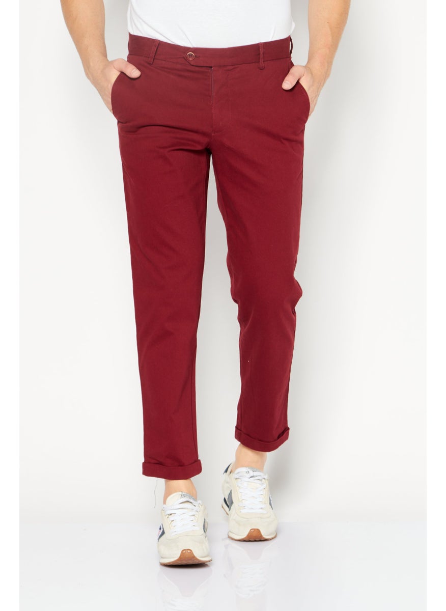 Men Regular Fit Plain Chino Pants, Dark Red - pzsku/ZCDAB26C0F07E631E3D56Z/45/_/1724351310/7a213334-2a18-414a-9aa7-fe166a591447