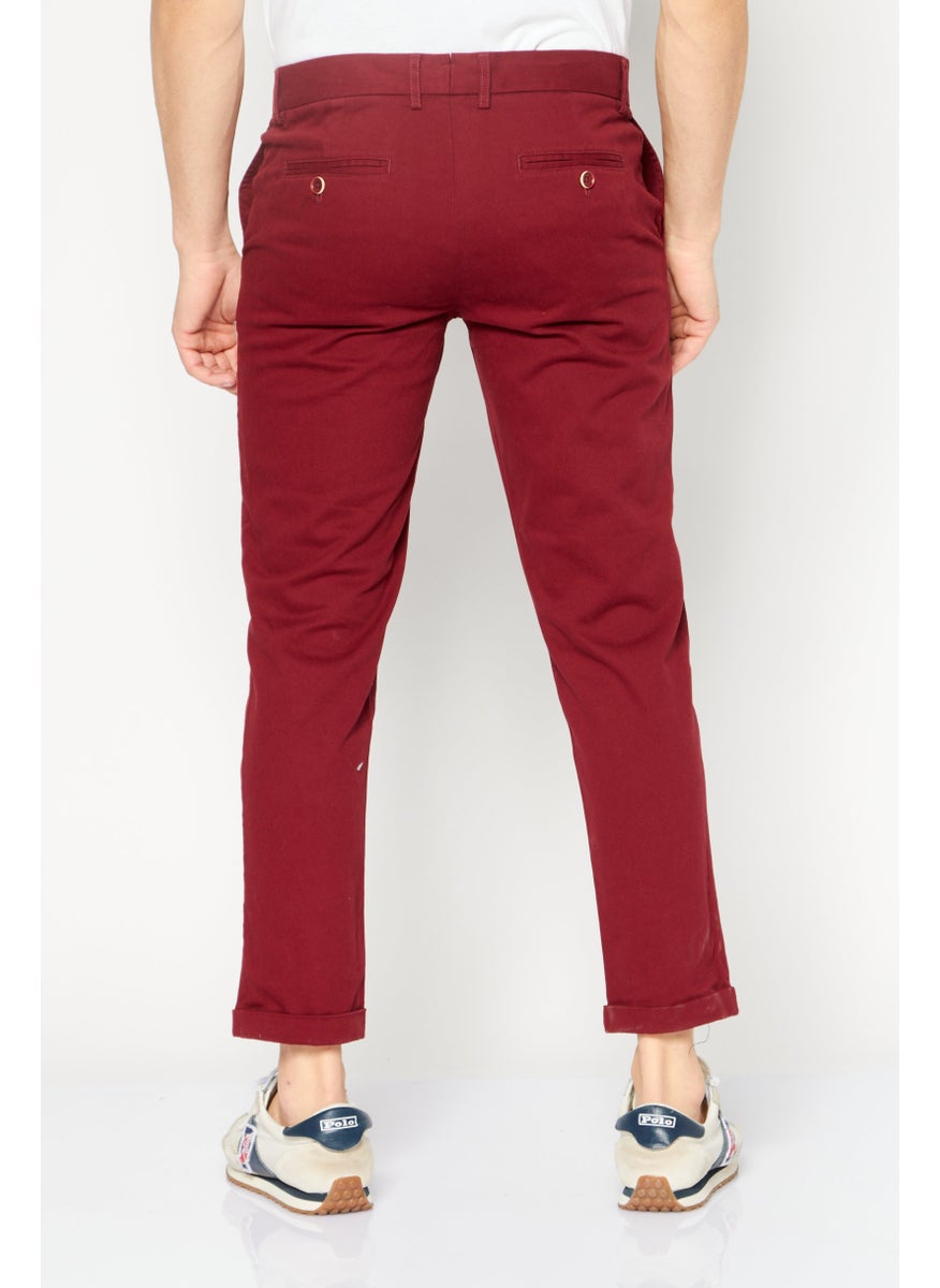 Men Regular Fit Plain Chino Pants, Dark Red - pzsku/ZCDAB26C0F07E631E3D56Z/45/_/1739715295/0af108fe-0895-47e0-880a-0cf112968023