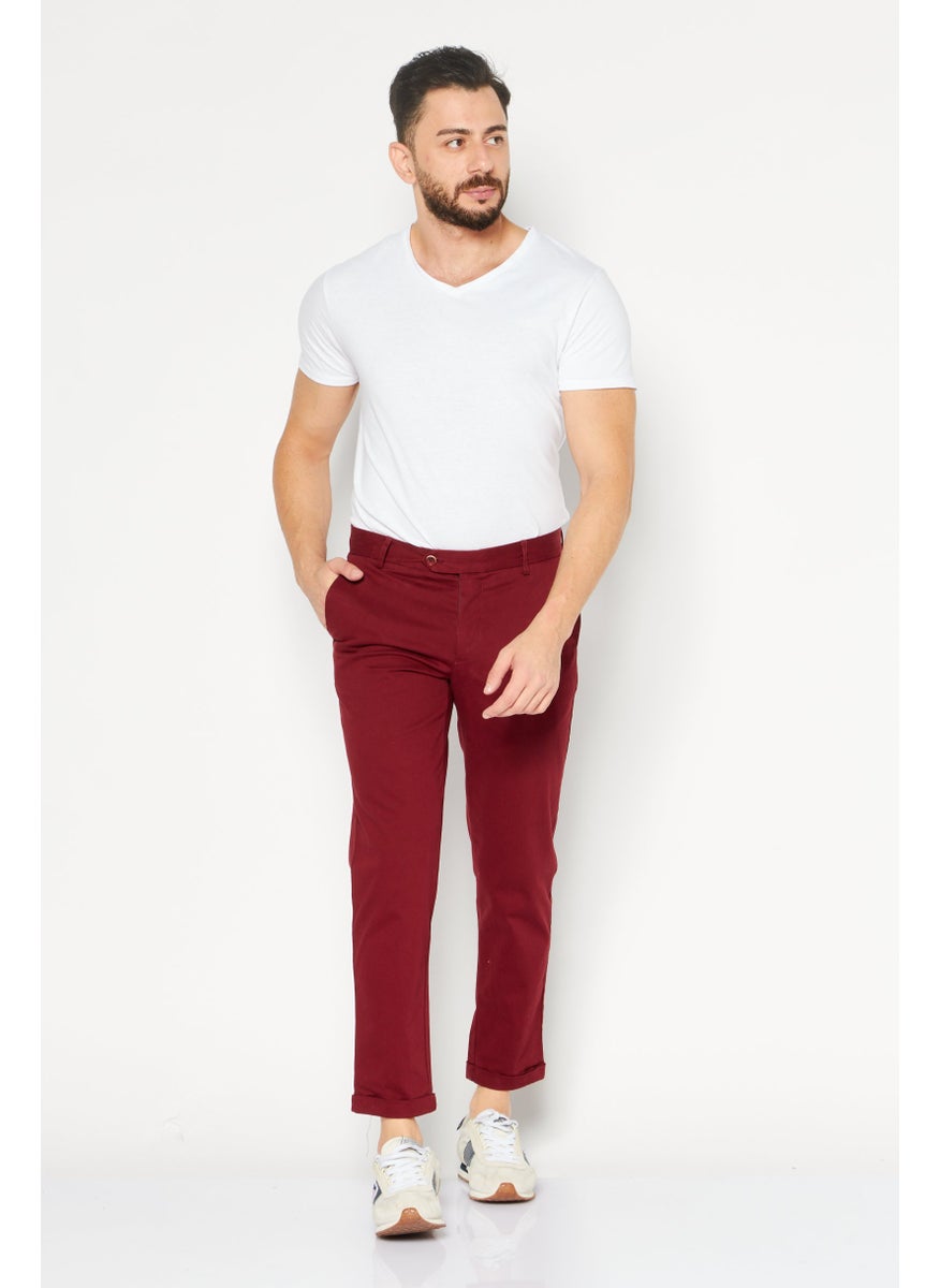 Men Regular Fit Plain Chino Pants, Dark Red - pzsku/ZCDAB26C0F07E631E3D56Z/45/_/1739715328/edf20340-890c-451a-afd6-2379fad9a673