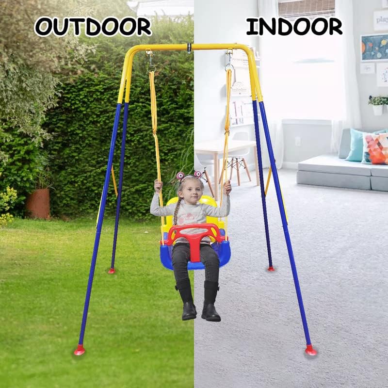 Jumix JUMIX Childrens Swing with Iron Frame Swing for 6 Months3 Years Baby Swing with Swing Frame High Stability Garden Swing up to 25 kg for Indoor and Outdoor Use - Image 2