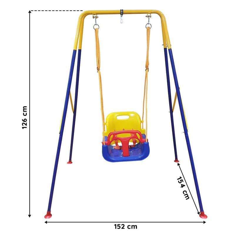 Jumix JUMIX Childrens Swing with Iron Frame Swing for 6 Months3 Years Baby Swing with Swing Frame High Stability Garden Swing up to 25 kg for Indoor and Outdoor Use - Image 4