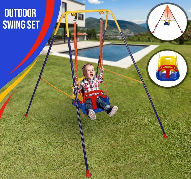 Jumix JUMIX Childrens Swing with Iron Frame Swing for 6 Months3 Years Baby Swing with Swing Frame High Stability Garden Swing up to 25 kg for Indoor and Outdoor Use - Image 5