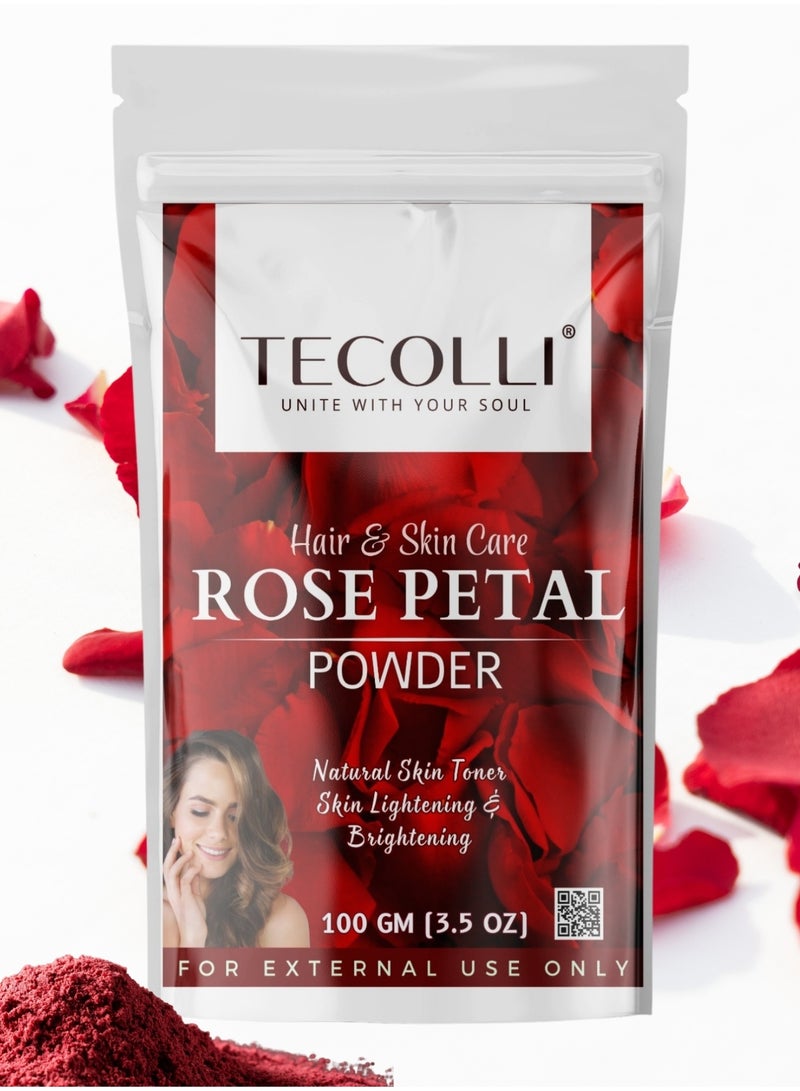 Tecolli® Rose Petal Powder – Natural Skin & Hair Care | 100% Pure | Chemical-Free | No Added Colors or Preservatives | 100g - Image 1
