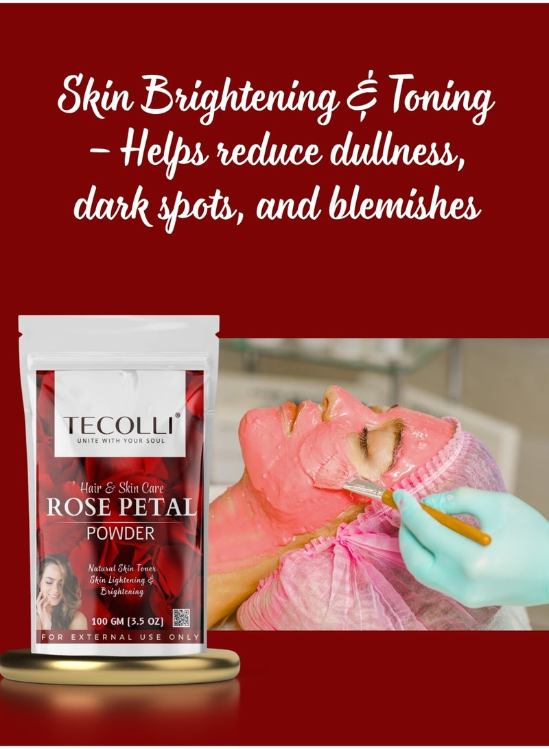 Tecolli® Rose Petal Powder – Natural Skin & Hair Care | 100% Pure | Chemical-Free | No Added Colors or Preservatives | 100g - Image 3