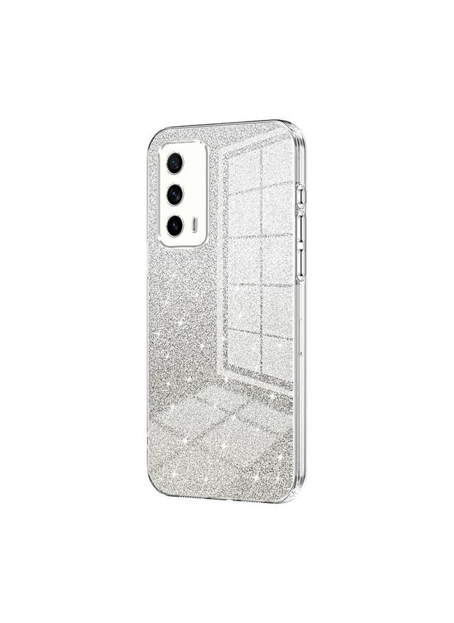 HuHa Case Cover For Realme X7 Pro Ultra Gradient Glitter Powder Electroplated Phone Case Transparent 
