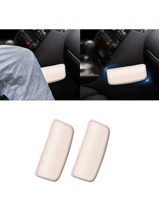 AUTOMAZE - 2 Pack Knee Cushion Soft Pad For Leather Auto Center Console, Car Foot Care Knee Cover Thigh Support Comfort Elastic Pillow Car Interior Accessories (Beige, 2Pc) - Image 1
