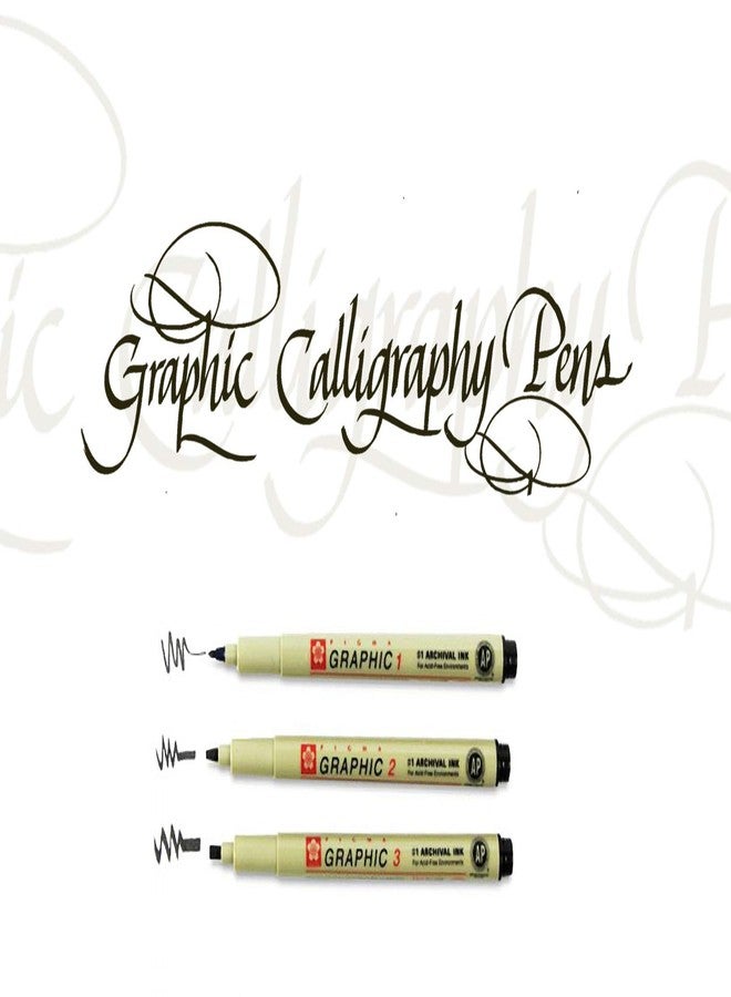 Pigma Sakura Pigma Graphic - Pigment Calligraphy Pen - Single - 3.0mm - Black - Image 5