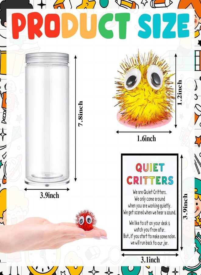 WinnerWhy 50 Pcs 1'' Multicolor Pom Poms Critters with Plastic Jar Quiet Critters Classroom Management, Behavior Classroom Management Tool, Homeschooling, Educational and Learning Activities for Kids - Image 2