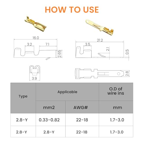 Serplex 380 Pcs Electrical Wire Connectors Kit 2.8mm Automotive Wire Connectors 2 3 4 6 Pin Male Female Socket Plug and Pin Header Crimp Wire Terminals for Car, Motorcycle, Truck, Scooter, Boats - Image 3