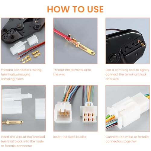 Serplex 380 Pcs Electrical Wire Connectors Kit 2.8mm Automotive Wire Connectors 2 3 4 6 Pin Male Female Socket Plug and Pin Header Crimp Wire Terminals for Car, Motorcycle, Truck, Scooter, Boats - Image 4