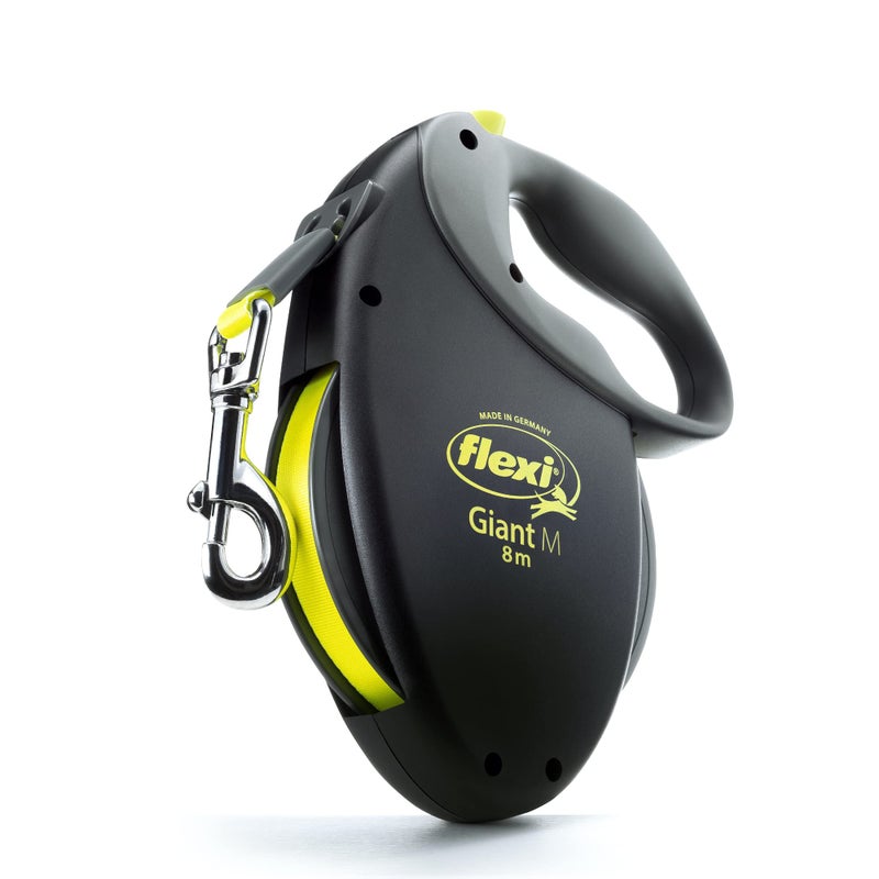 FLEXI Giant Tape Retractable Dog Leashes for Medium Dogs Upto 55 lbs. â€“ 26 ft., Black | Tangle Free Pet Walking Leash with One-Handed Brake, Pause, Lock|German Quality Product - Image 1