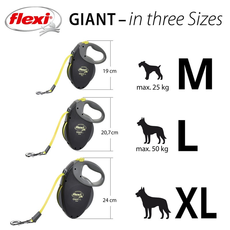 FLEXI Giant Tape Retractable Dog Leashes for Medium Dogs Upto 55 lbs. â€“ 26 ft., Black | Tangle Free Pet Walking Leash with One-Handed Brake, Pause, Lock|German Quality Product - Image 3