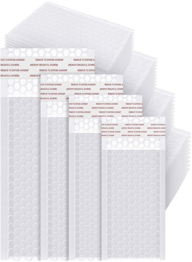 Henoyso 100 Pcs Bubble Mailer 4 Sizes Self Adhesive Waterproof Padded Envelopes Cushioning Seal Bubble Shipping Envelopes for Mailing Packaging Small Business Packing Supplies (White) - Image 1