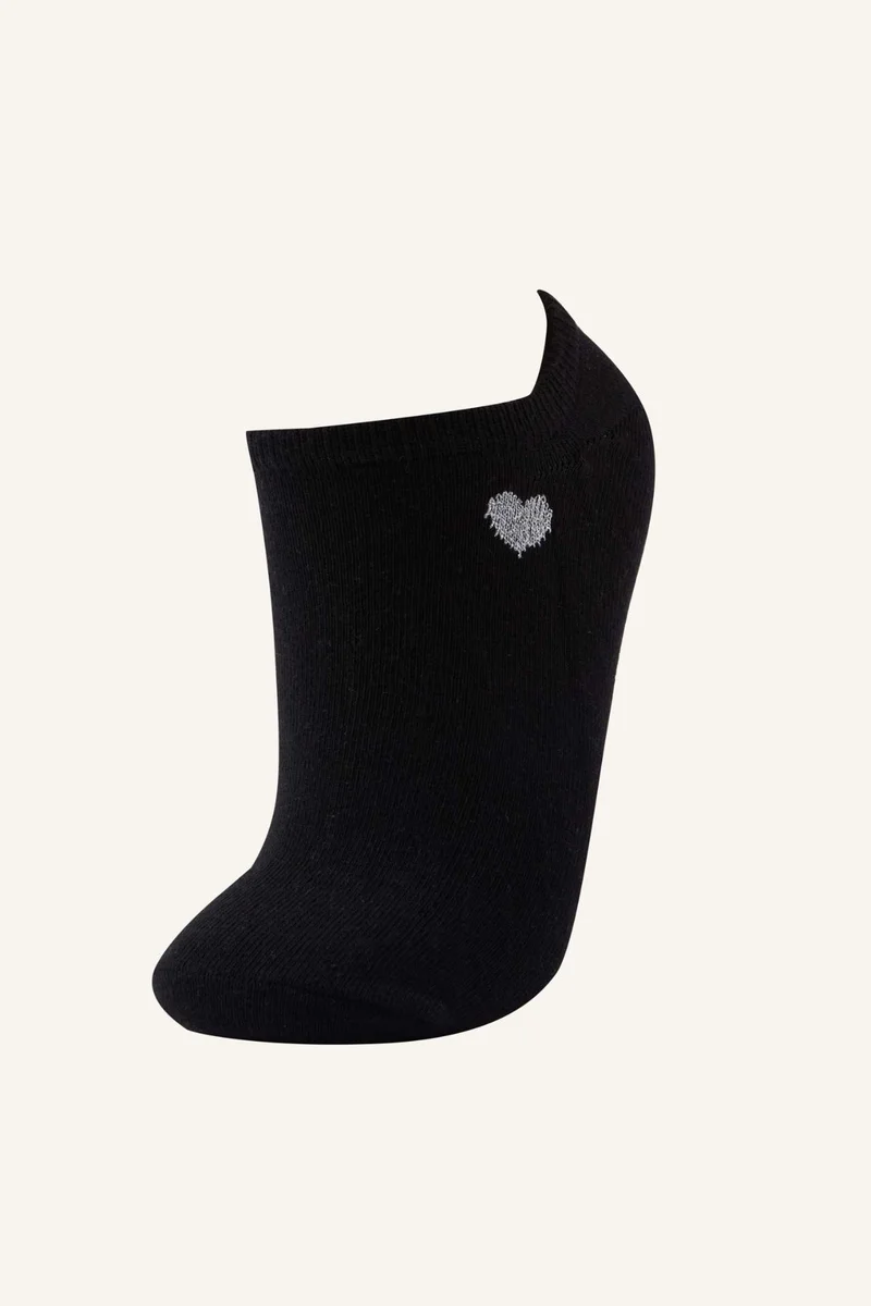 ديفاكتو Woman 5 Piece Heart Print Cotton Short Socks