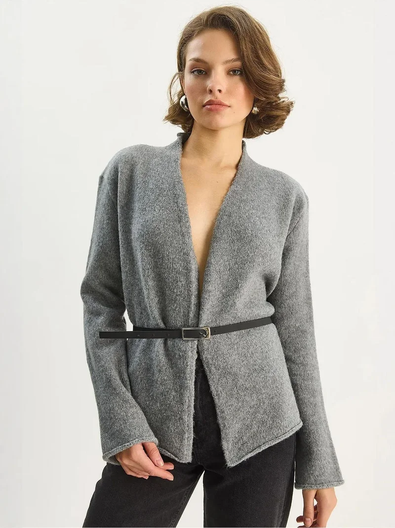 LUCCI Belt Detailed Cardigan