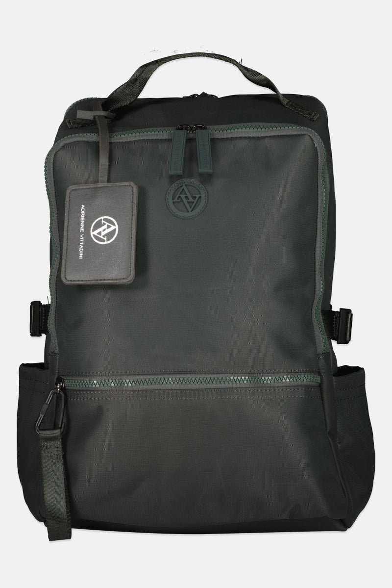 ADRIENNE VITTADINI Women Brand Logo Backpack With Card Holder, Drak Green - Image 1