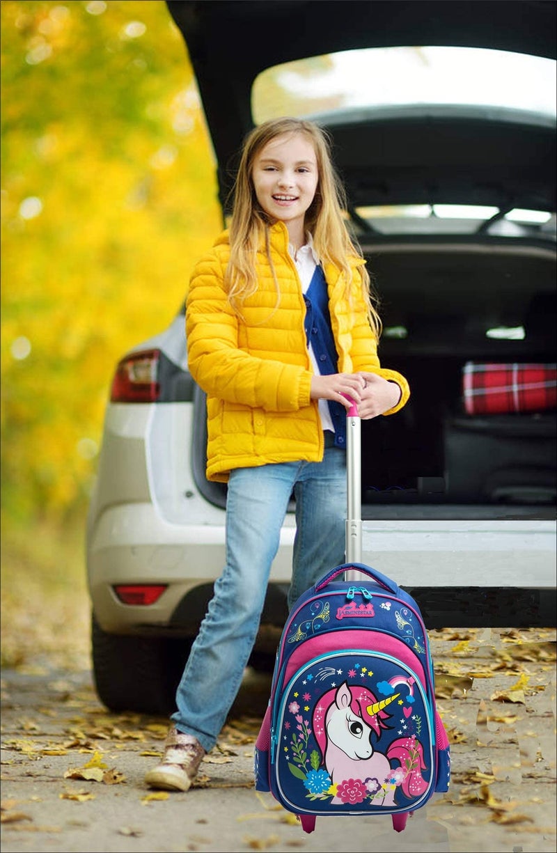Meetbelify Girls Unicorn Rolling Backpacks Kids Backpack with Wheels for Girls School Bags with Lunch Box - Image 5