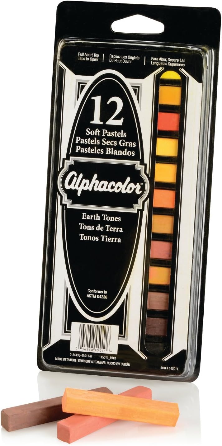 Derwent Alphacolor Soft Pastels Set - 12 Earth Tone Colors for Art and Craft - Image 3