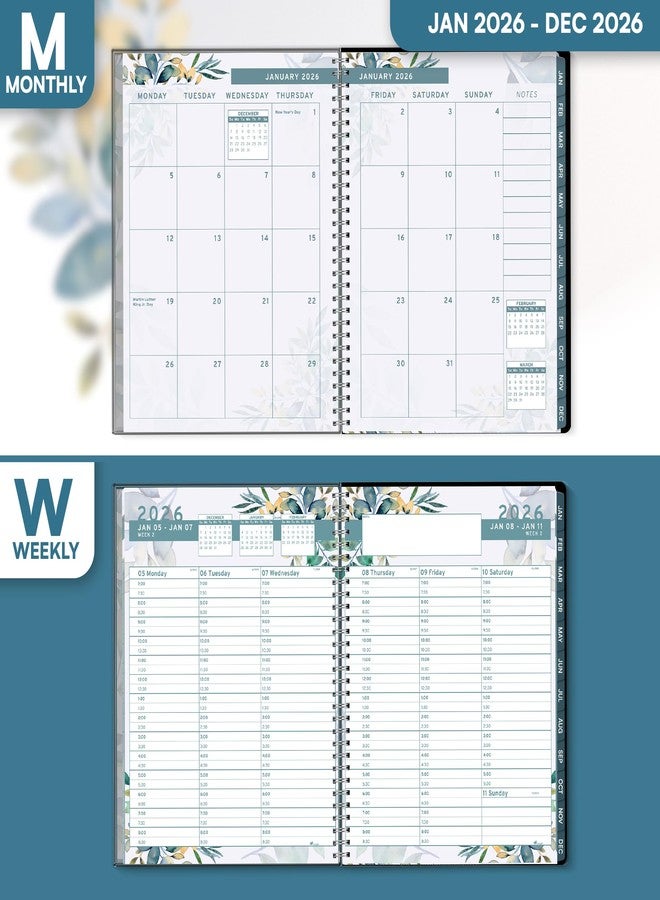 Ensight 2026 Appointment Book and Planner 6.5" x 8.5" Large Hourly Weekly Daily Schedule Book with Tabs, 30 Minute Time Slots, Floral Calendar Organizer Jan 2026–Dec 2026 Appointment Planner - Floral - Image 4