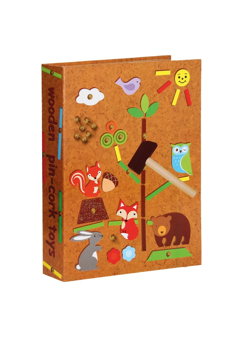 andreu Toys Wooden Pin-Cork Forest Friends Tap A Shape Set