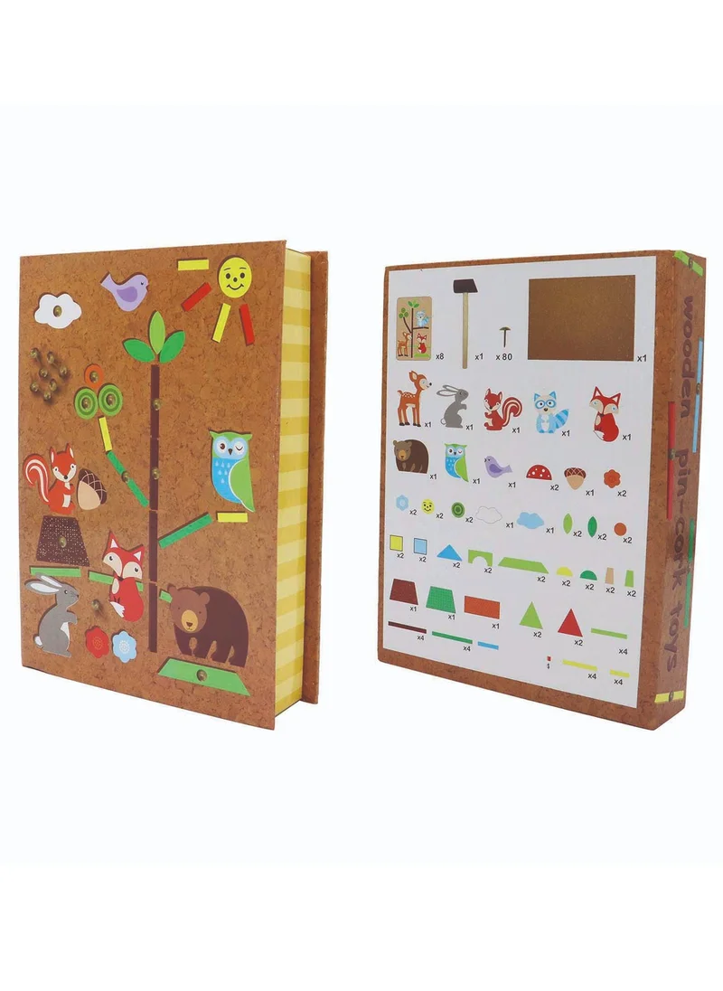 ألعاب أندرو Wooden Pin-Cork Forest Friends Tap A Shape Set