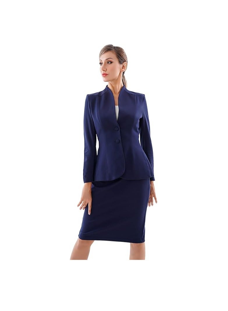 Marycrafts Women’s Blazer Skirt Suit Set – Professional 2 Pieces Outfit for Business Office Work and Career Attire - Image 1